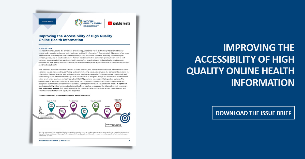 High Quality Online Health Information Issue Brief